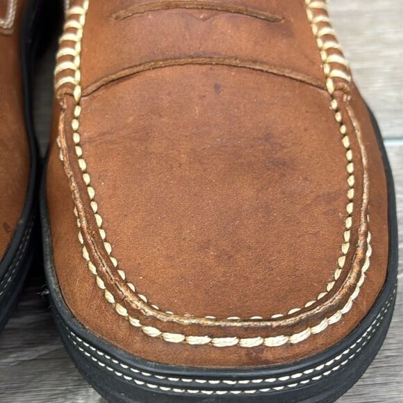 Tod’s Slip On Brown Leather Men’s Sz 7 Vibram Sole Penny Loafers - Picture 14 of 16